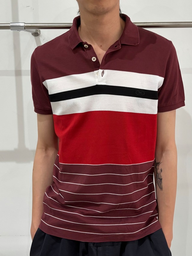 【Salvatore Ferragamo】switching border polo shirt