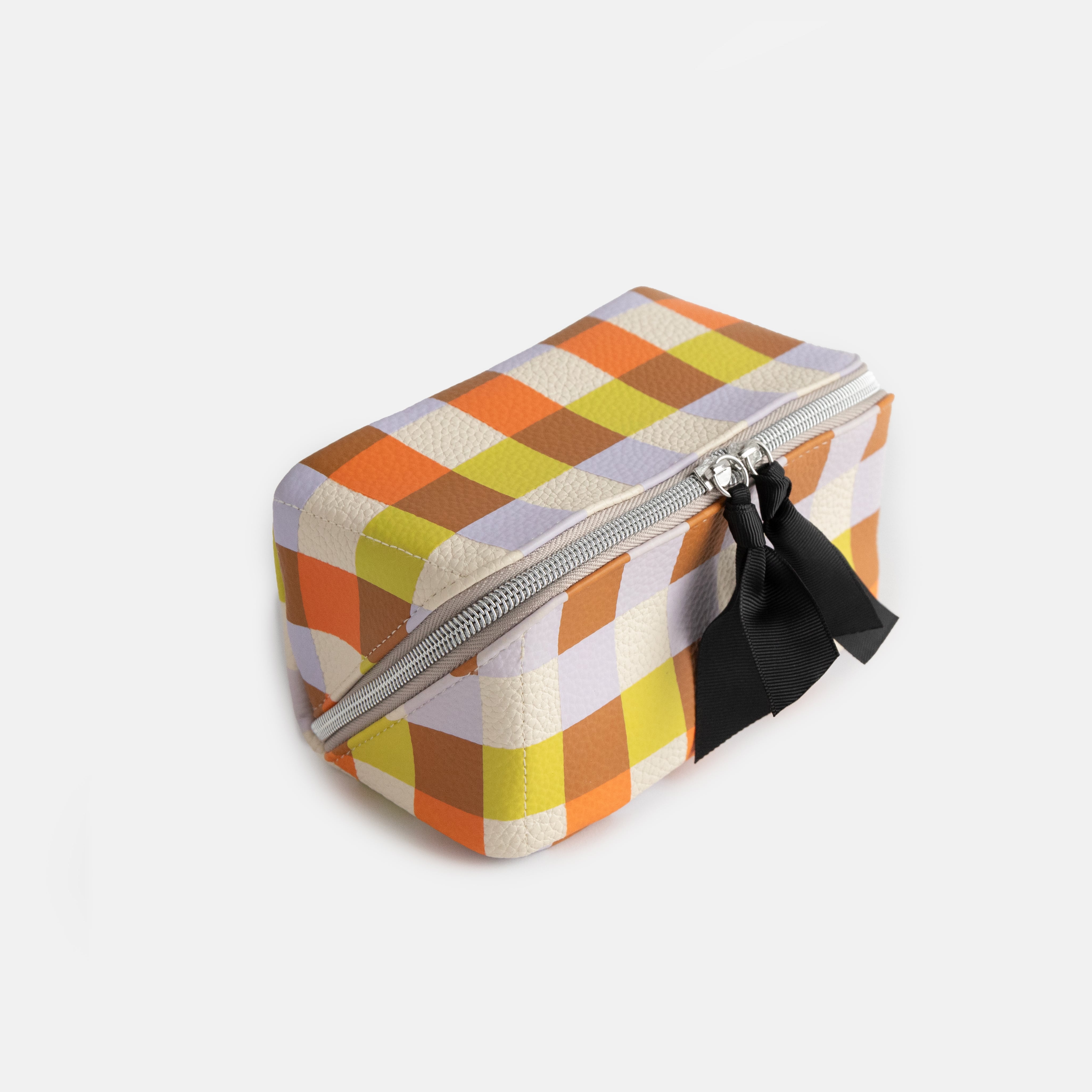 MULTI CHECK DIAGONAL COSMETIC BAG_DCB102