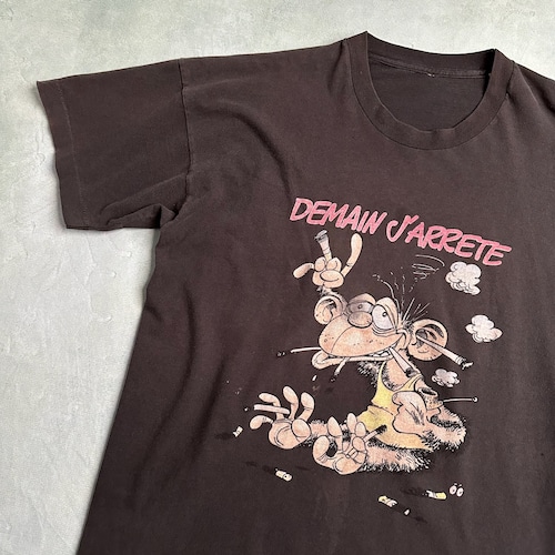 80s~90s タバコ ファンキープリント 雰囲気系 シングルステッチ 半袖Tシャツ 黒 80s~90s タバコ ファンキープリント 雰囲気系 シングルステッチ 半袖Tシャツ 黒