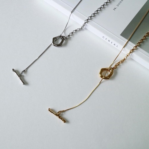 stainless 2way mantel long necklace N029