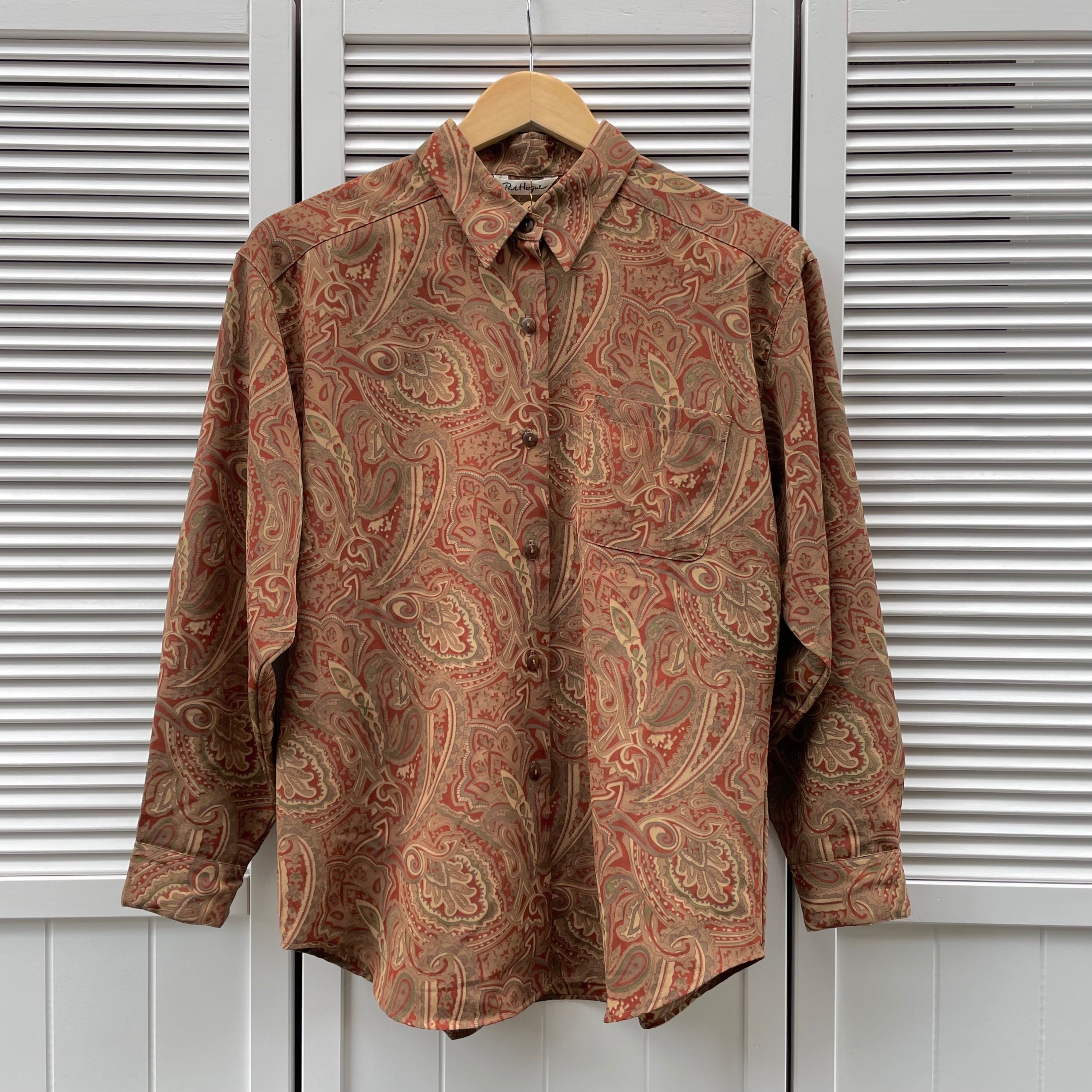 paisley print shirt〈レトロ古着 ペイズリー柄シャツ 総柄シャツ