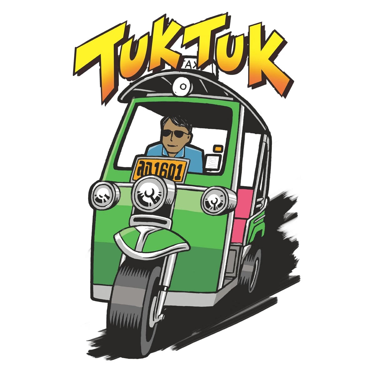 爆走トゥクトゥク bk07 Tシャツ おもしろTシャツ バンコクのタクシー