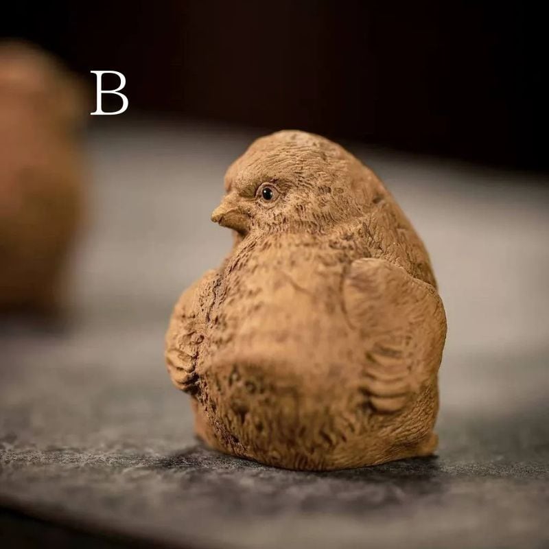 タイ民芸品 鳥置物 小鳥 置物 風水 鳥 オブジェ 卓上置物 インテリア かわいい ミニ置物