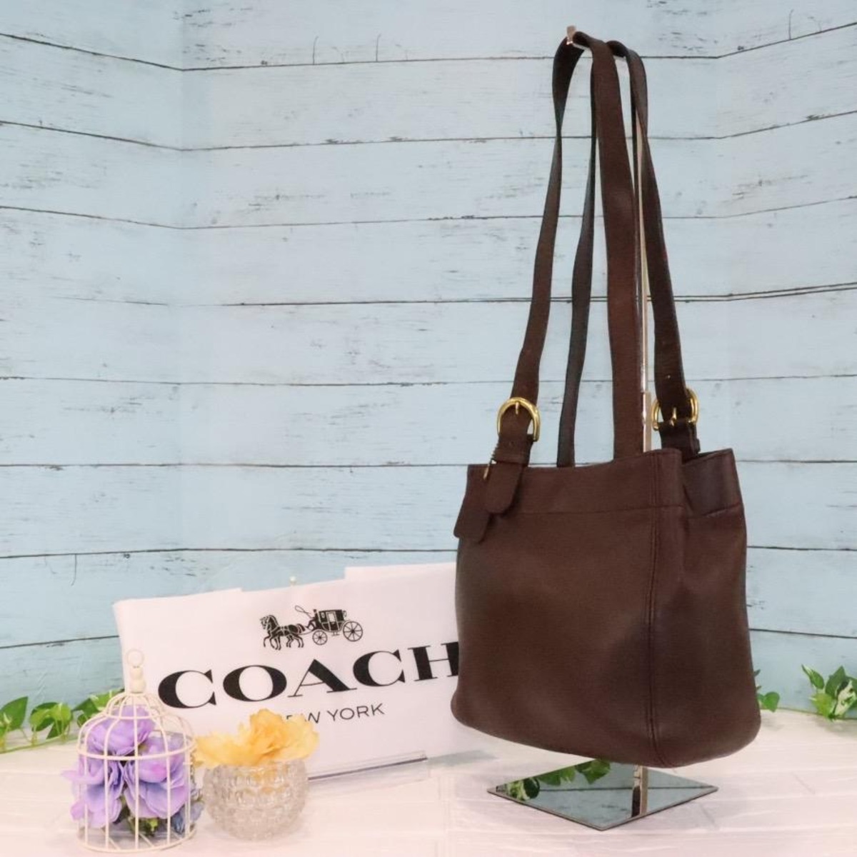 OLD COACH オールドコーチ トートバッグ ダークブラウン 本革 極上品  
