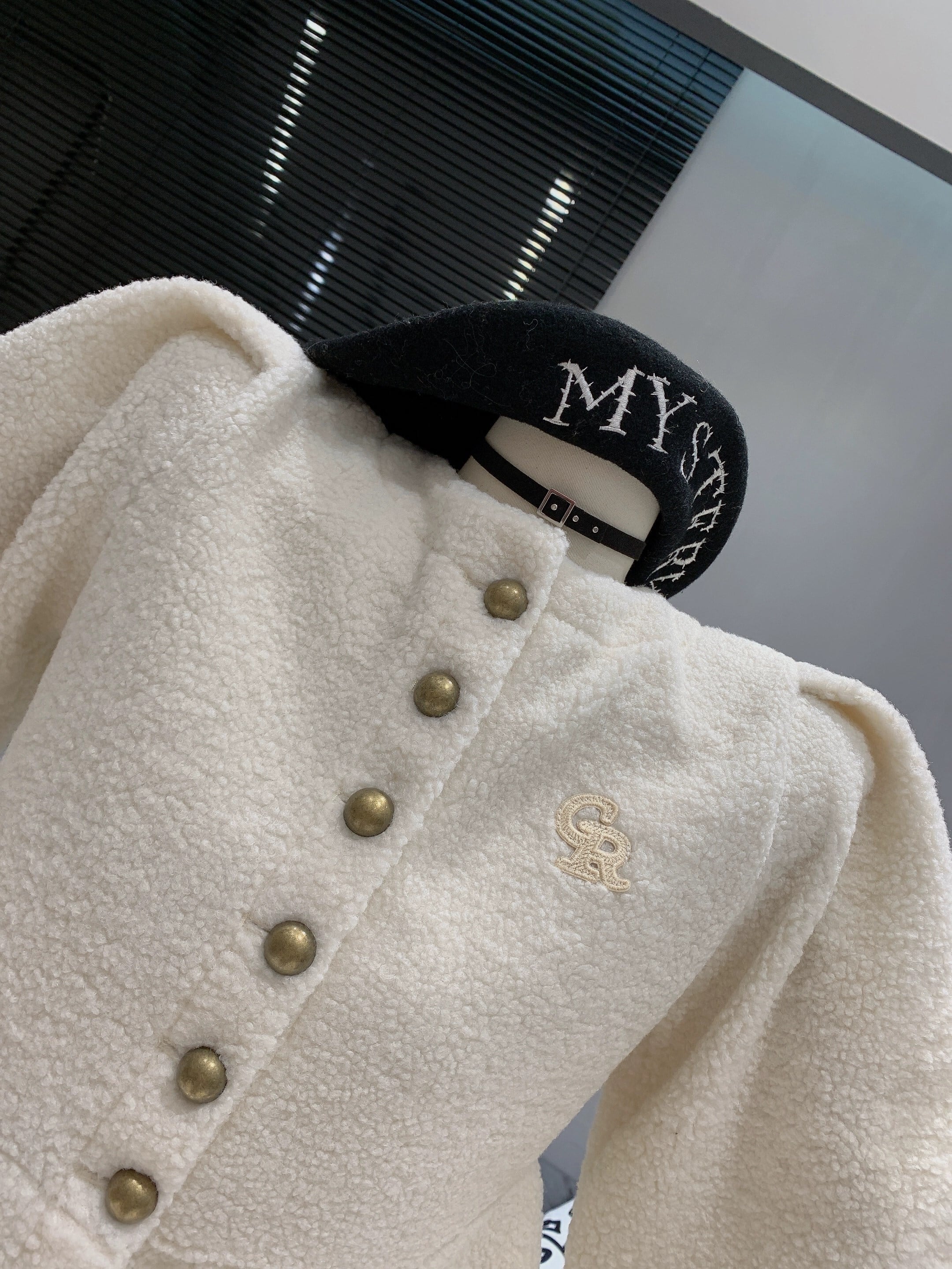 outer】ペプラムもこもこジャケット N2137 | nanastyle