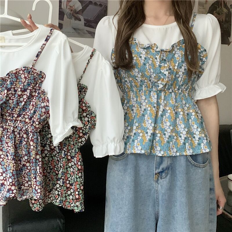 シャツ スプリングサマースタイルトップス ショートシャツ 春物 夏物 1号婦人49363373841