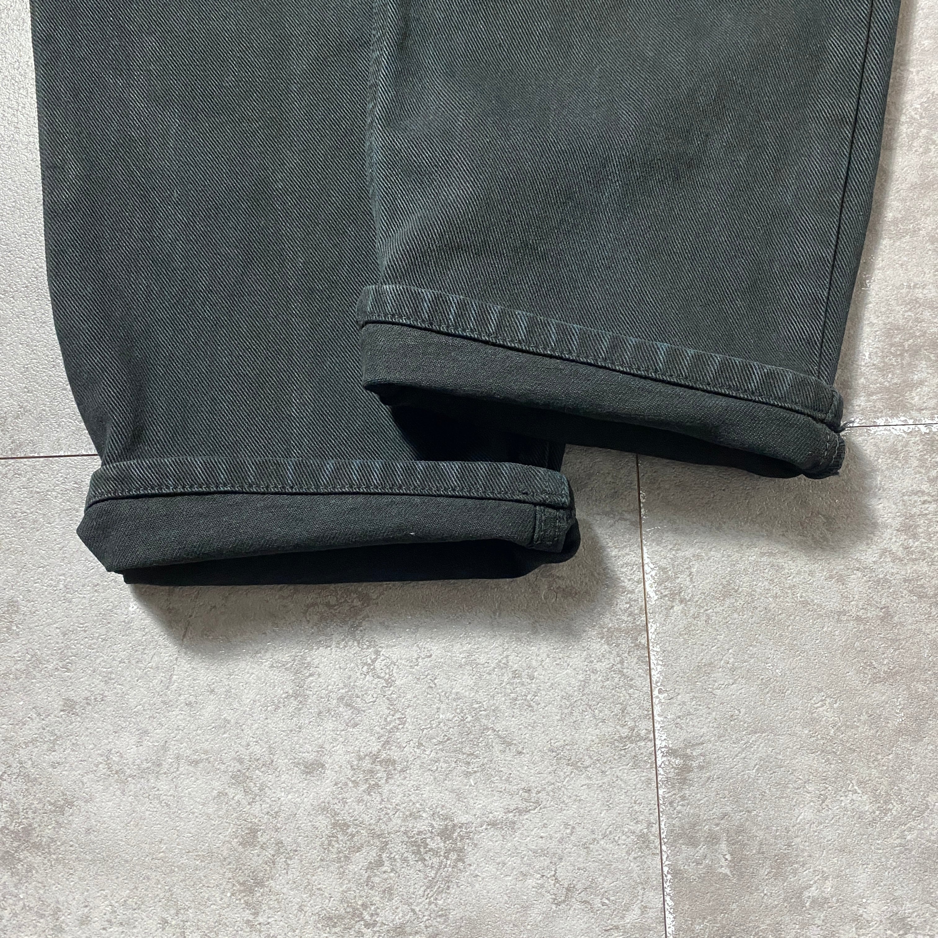 36inch】90's Calvin Klein カルバンクライン ジッパーフライ レザー