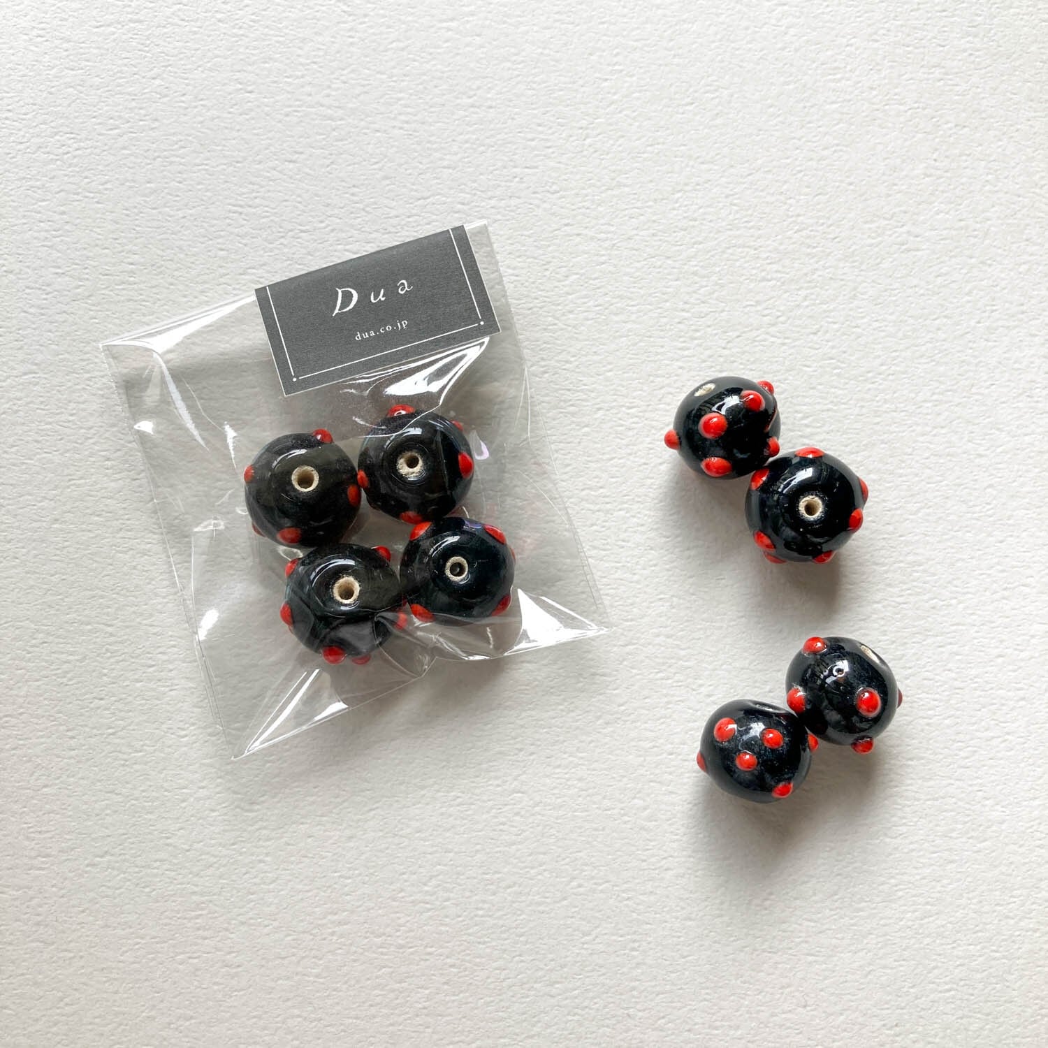 立体ドット模様のインドガラスビーズパック（4p） | Dua-アクセサリー