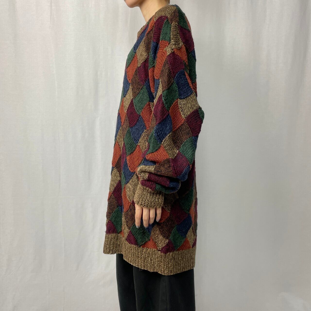 90年代 northern isles パッチワークパターン ラミー×コットン ハンド