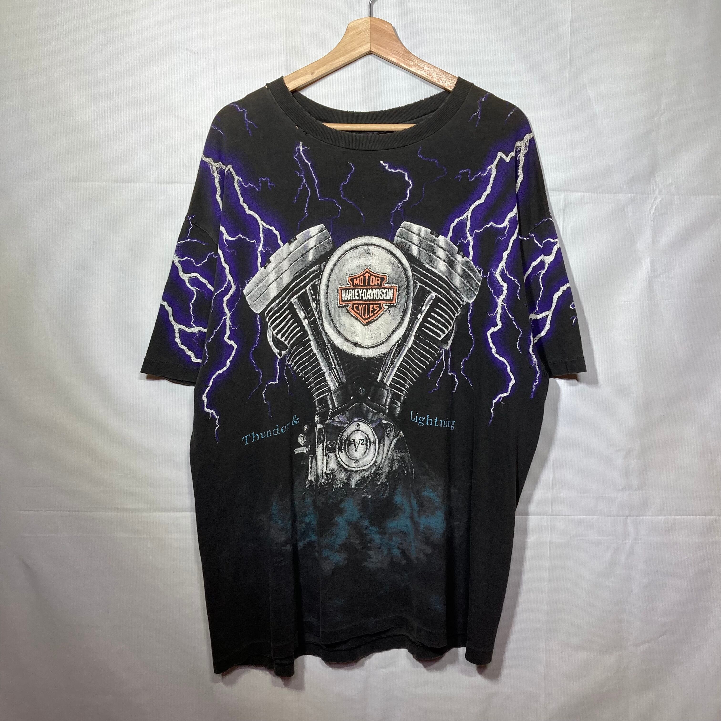 希少 90s Harley Davidson サンダー ライトニング Tシャツ ハーレー