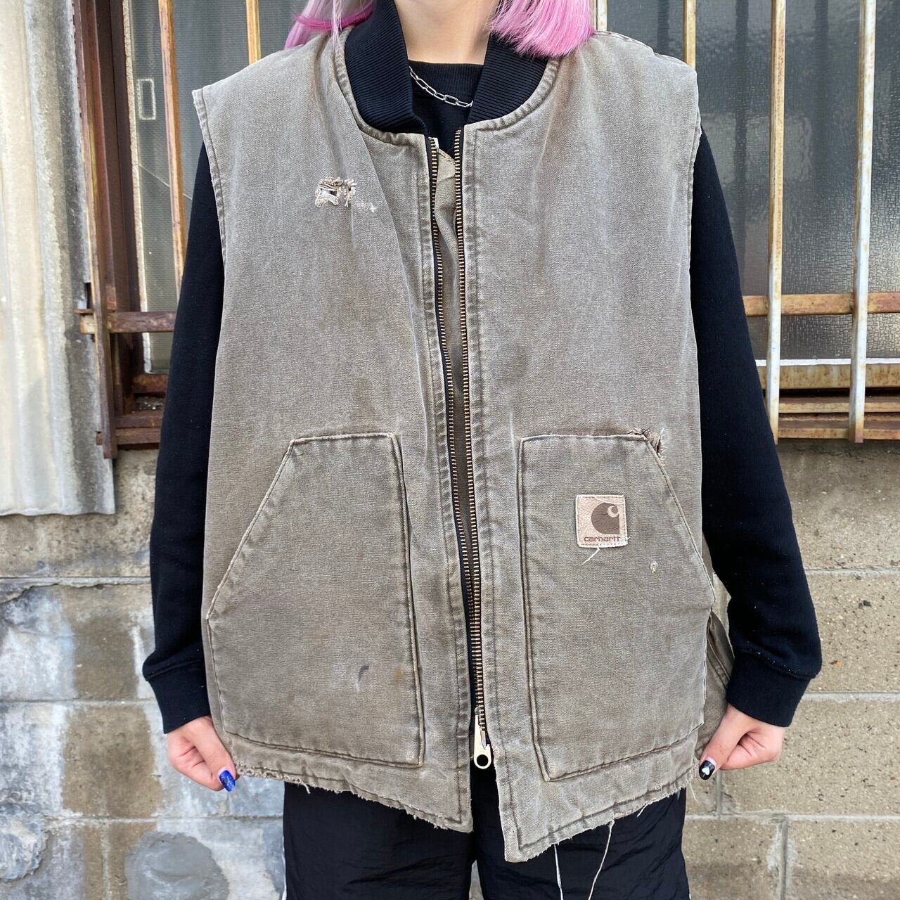 Carhartt カーハート ダック地 ベスト キルティングライナー メンズL
