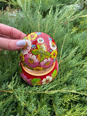 ペトリキウカ塗りのジュエリーボックス（人間国宝ホメンコ作）ウクライナ製