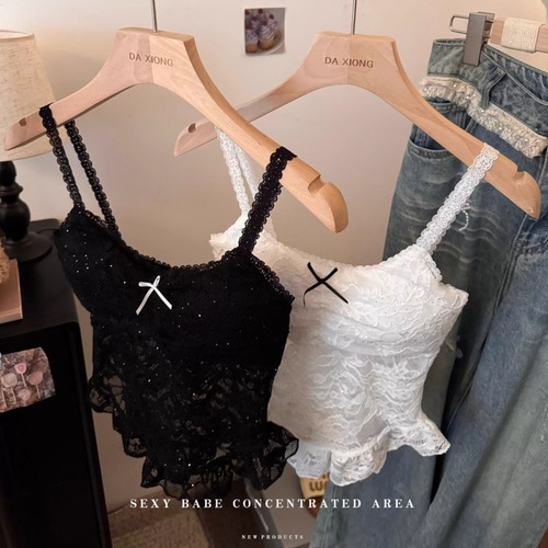 2色／フリルヘムレースキャミ ・75750