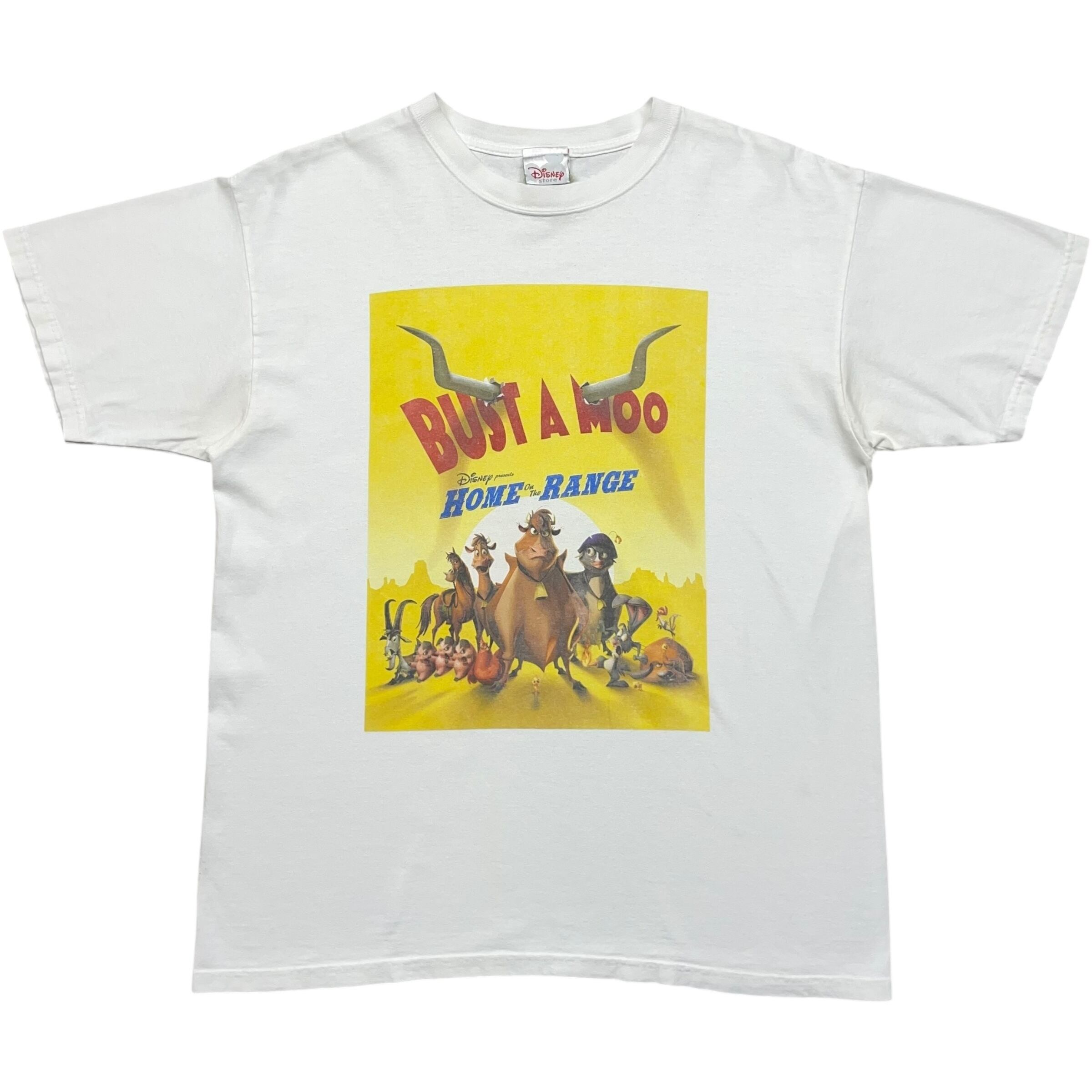 《L》 Disney ディズニー Tシャツ ホーム・オン・ザ・レンジ/にぎやか農場を救え! フロントプリント ホワイト no.8330