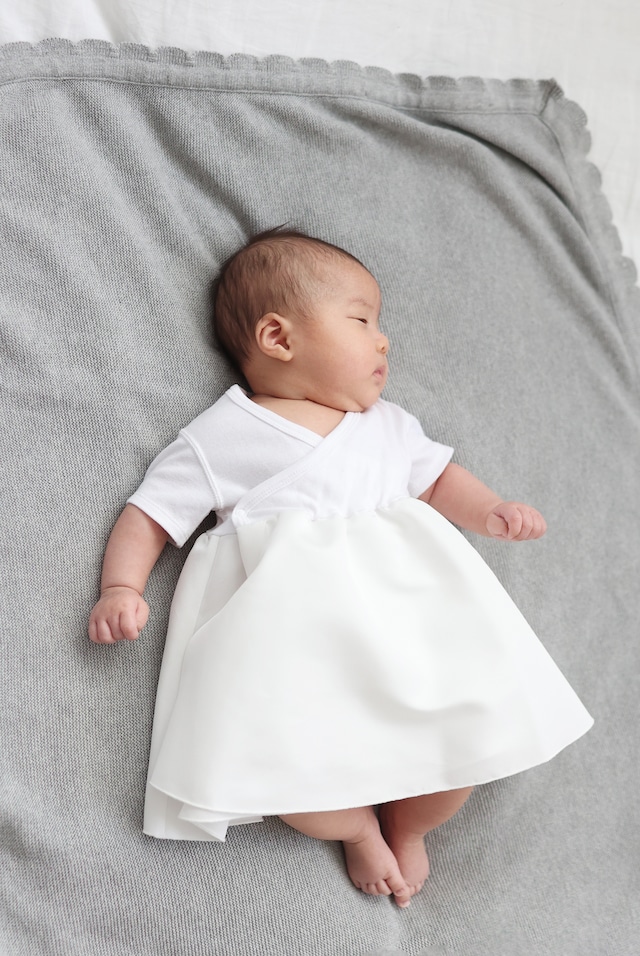 BALLERINA T-DRESS WHITE 0-6M【LAST2】