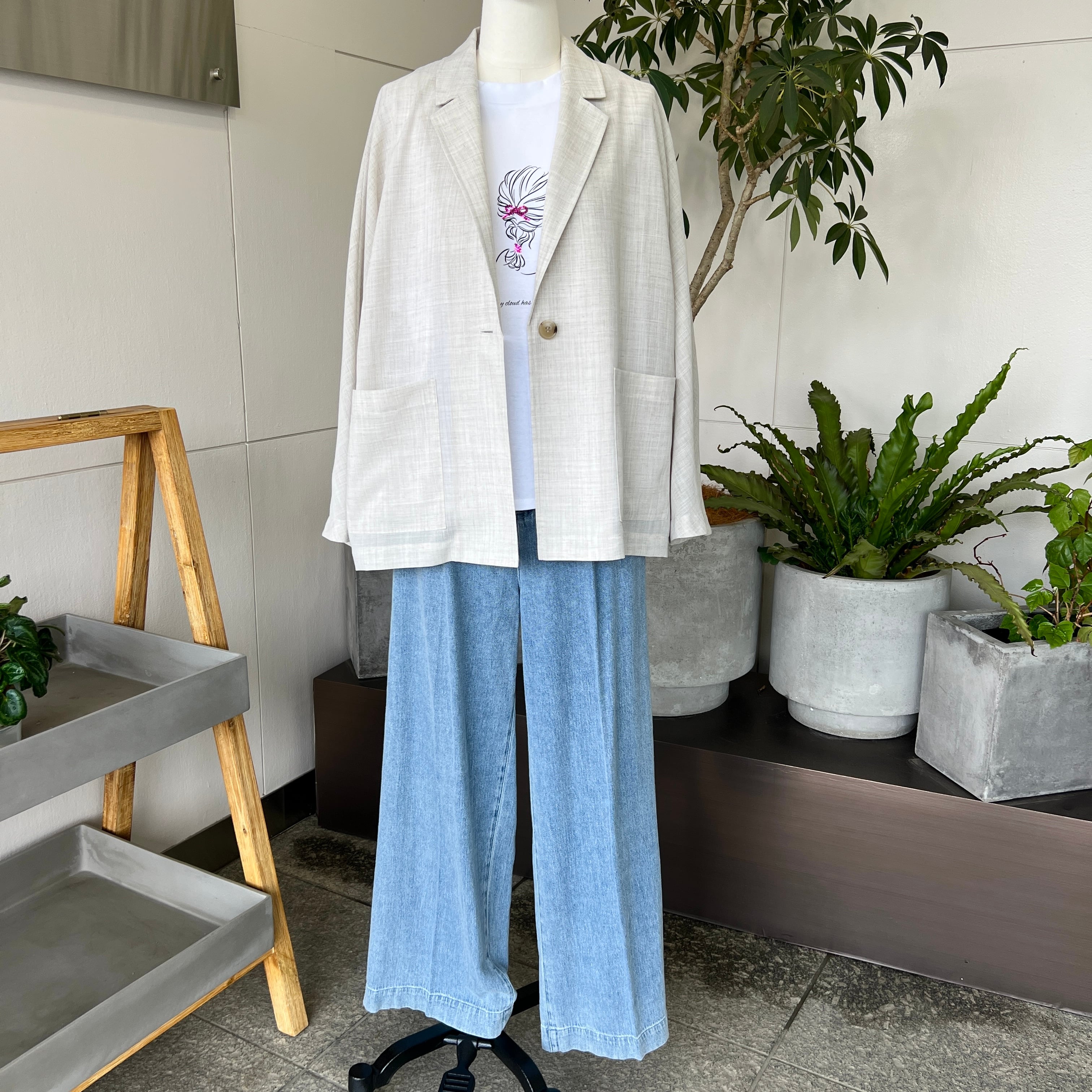 ソフトデニム ハイウエストタックワイドパンツ《 PASSIONE パシオーネ