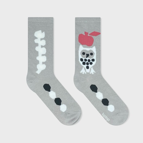 【YUYA 】 SOCKS OWL & APPLE フクロウと林檎 ソックス