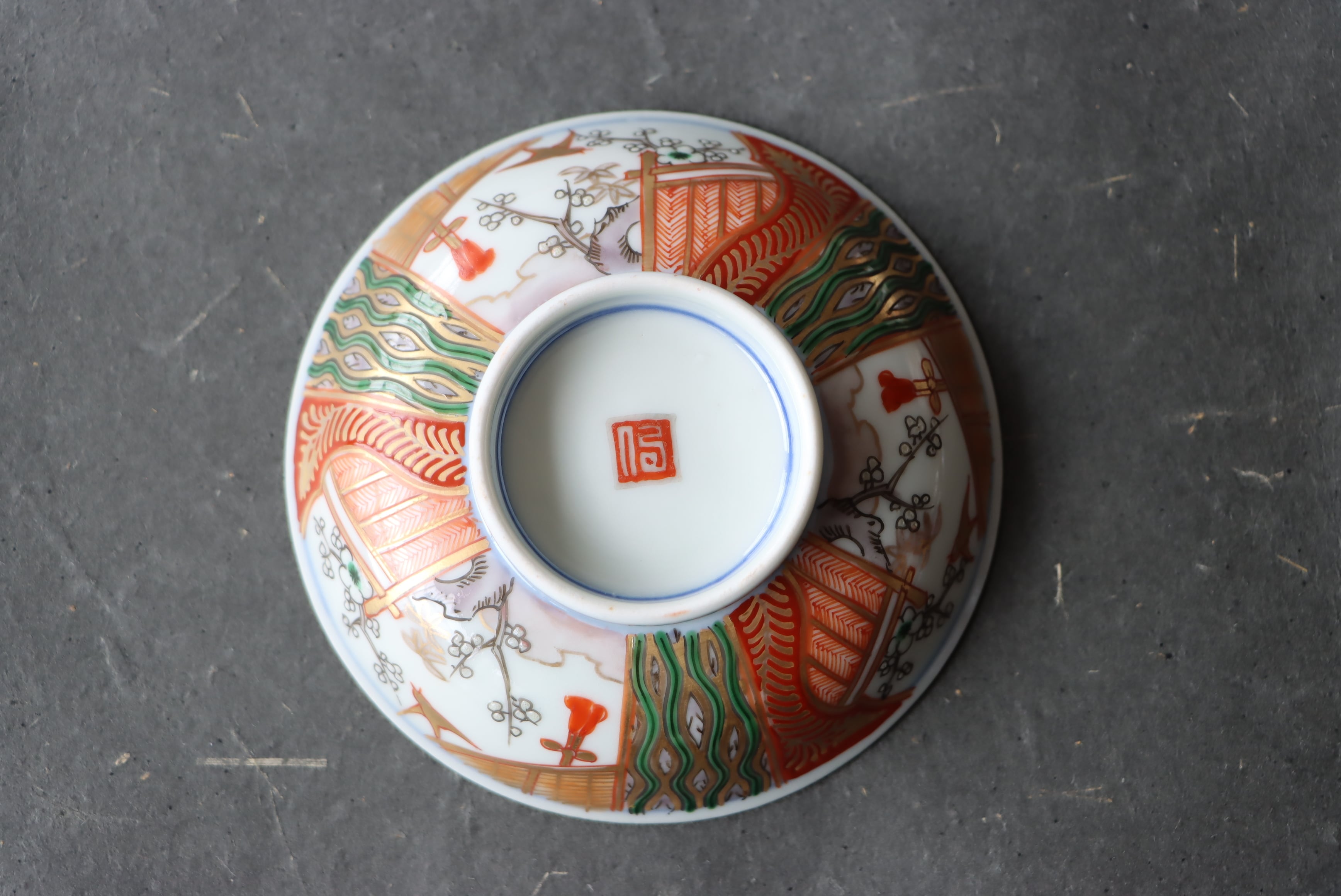 伊万里焼 色絵 花鳥文 蓋茶碗 通りもの/Imari covered bowl | (有)新原美術