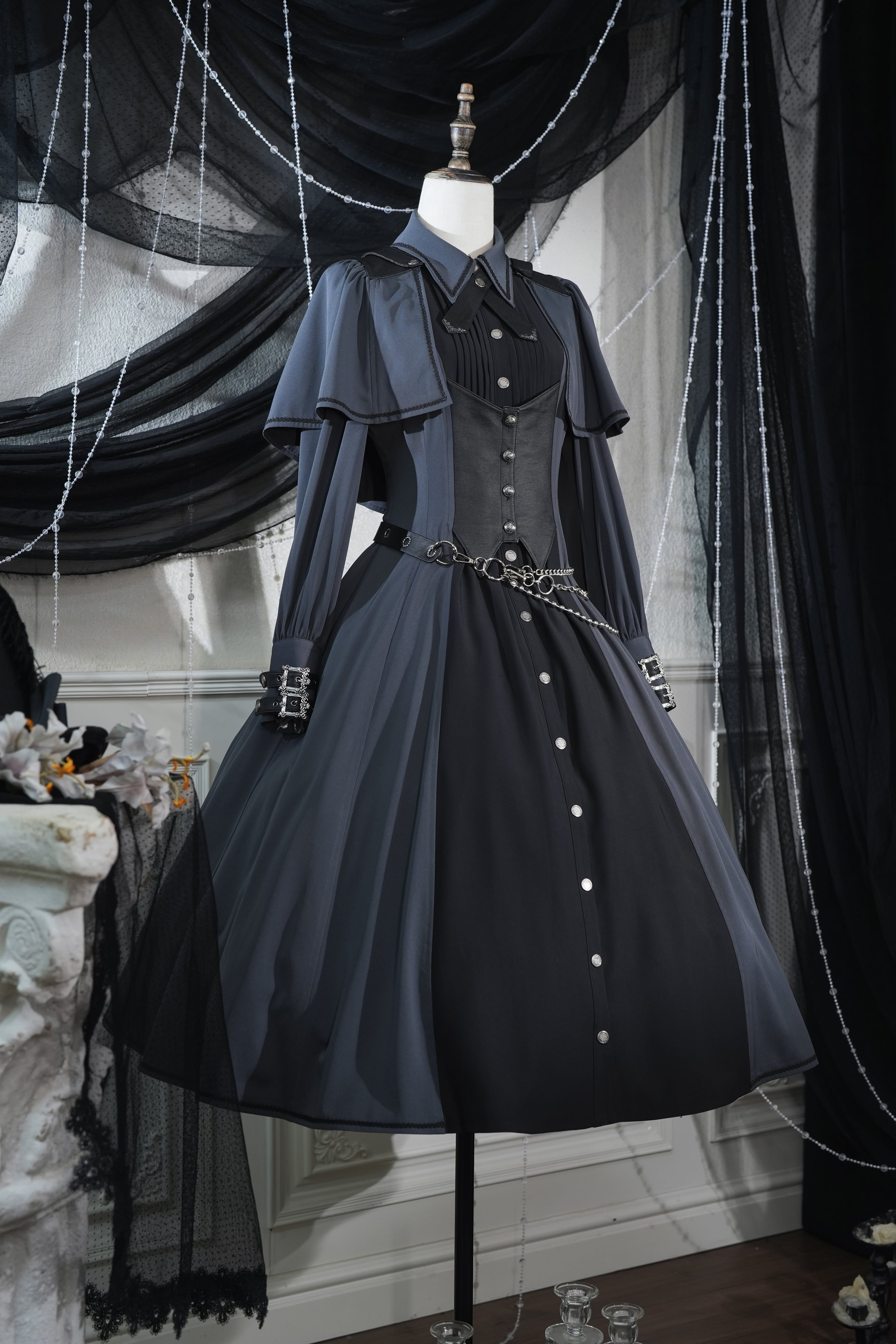 帝黒式典 ケープ付ロングワンピース | HoshibakoWorks