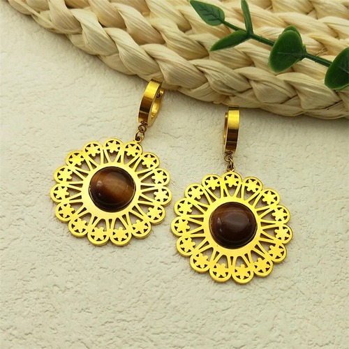 ピアス  動物 アニマル 花 フラワー ステンレス ビンテージ ゴールド ストーン タイガー ドロップ フープ 揺れる レディース