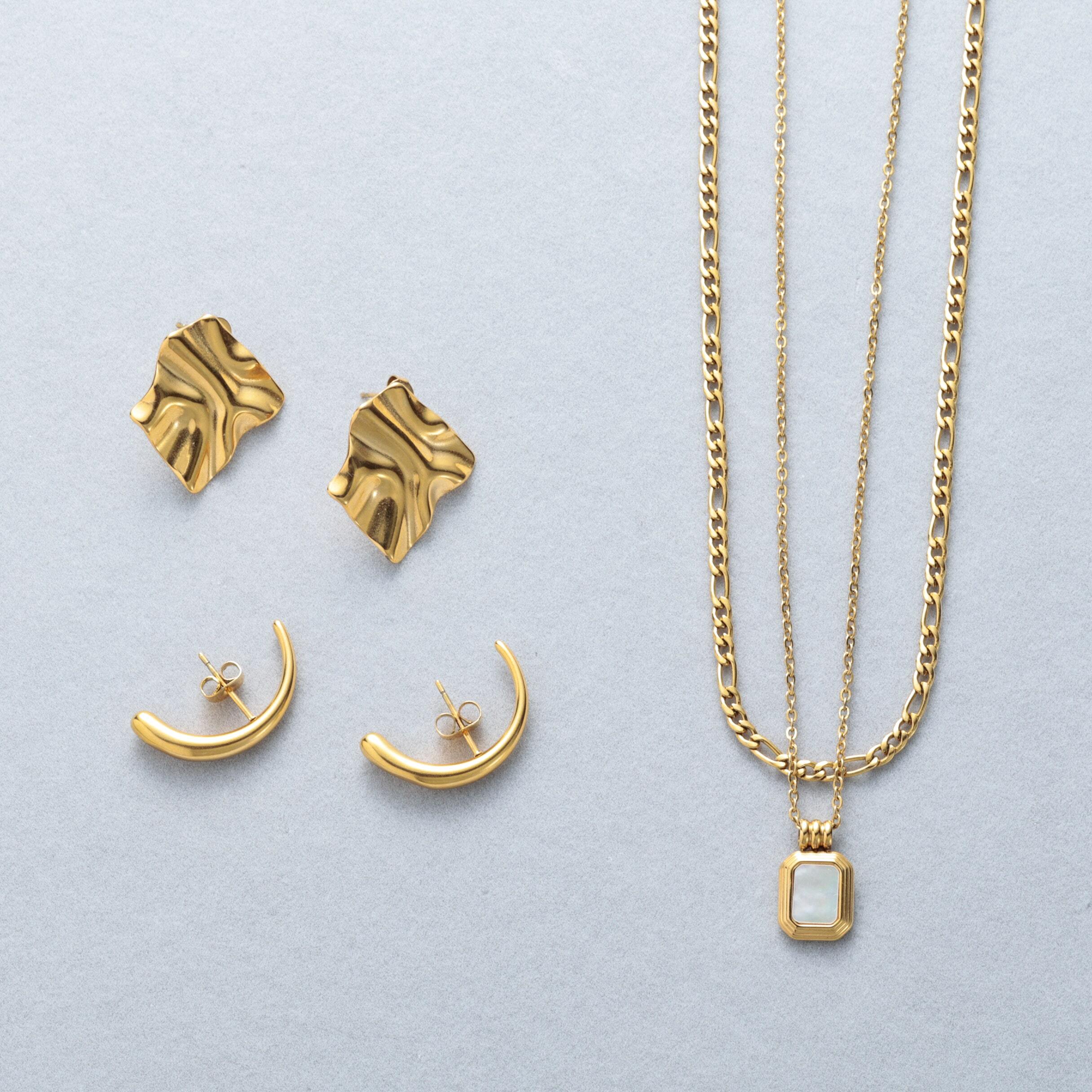 316L double tag necklace (black/white) #n137 | fino（フィノ）