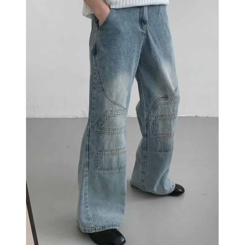 denim pants stitch design flare silhouette mr0457