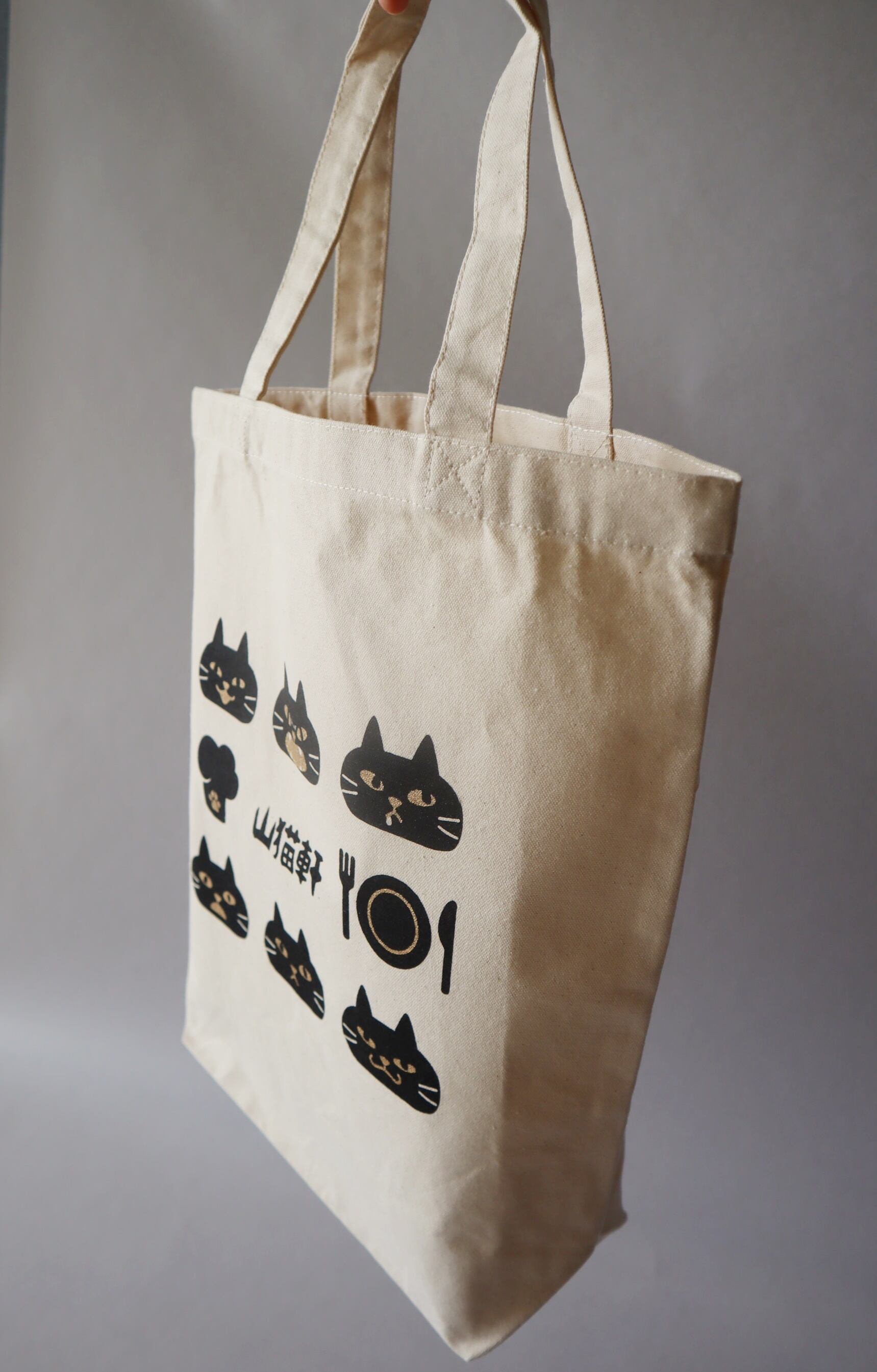帆布トート山猫倶楽部（白・黒） | 森の店っこや~花巻特産品オンライン
