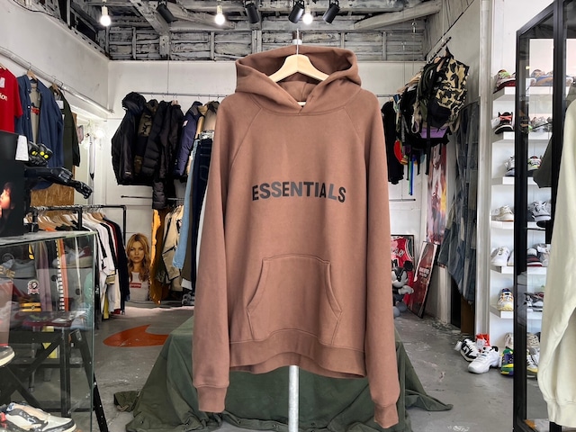 ESSENTIALS 3D SILICON PULLOVER HOODIE BROWN LARGE 37635