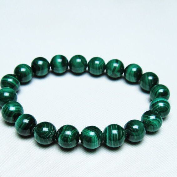 マラカイト ブレスレット 10mm 一点物 メール便可 [M便 1/10] 111-40407