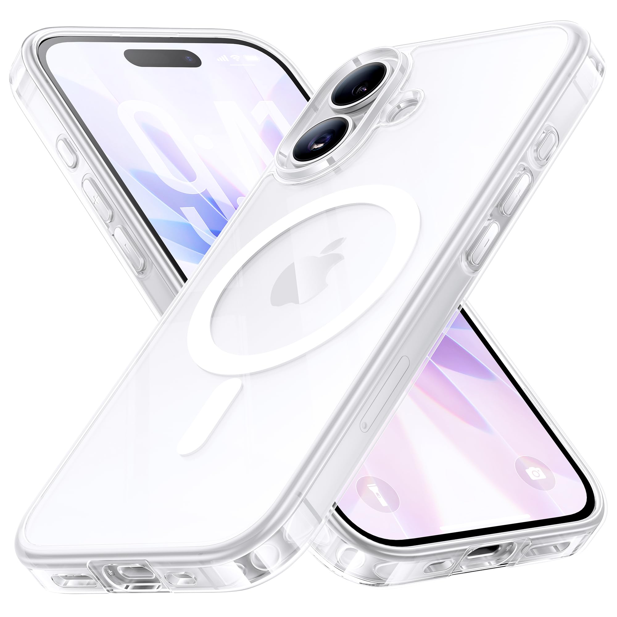NIMASO iPhone17用 ケース MagSafe対応 クリア 背面強化ガラス 耐衝撃 傷つき防止 アイフォン17対応(6.3インチ)