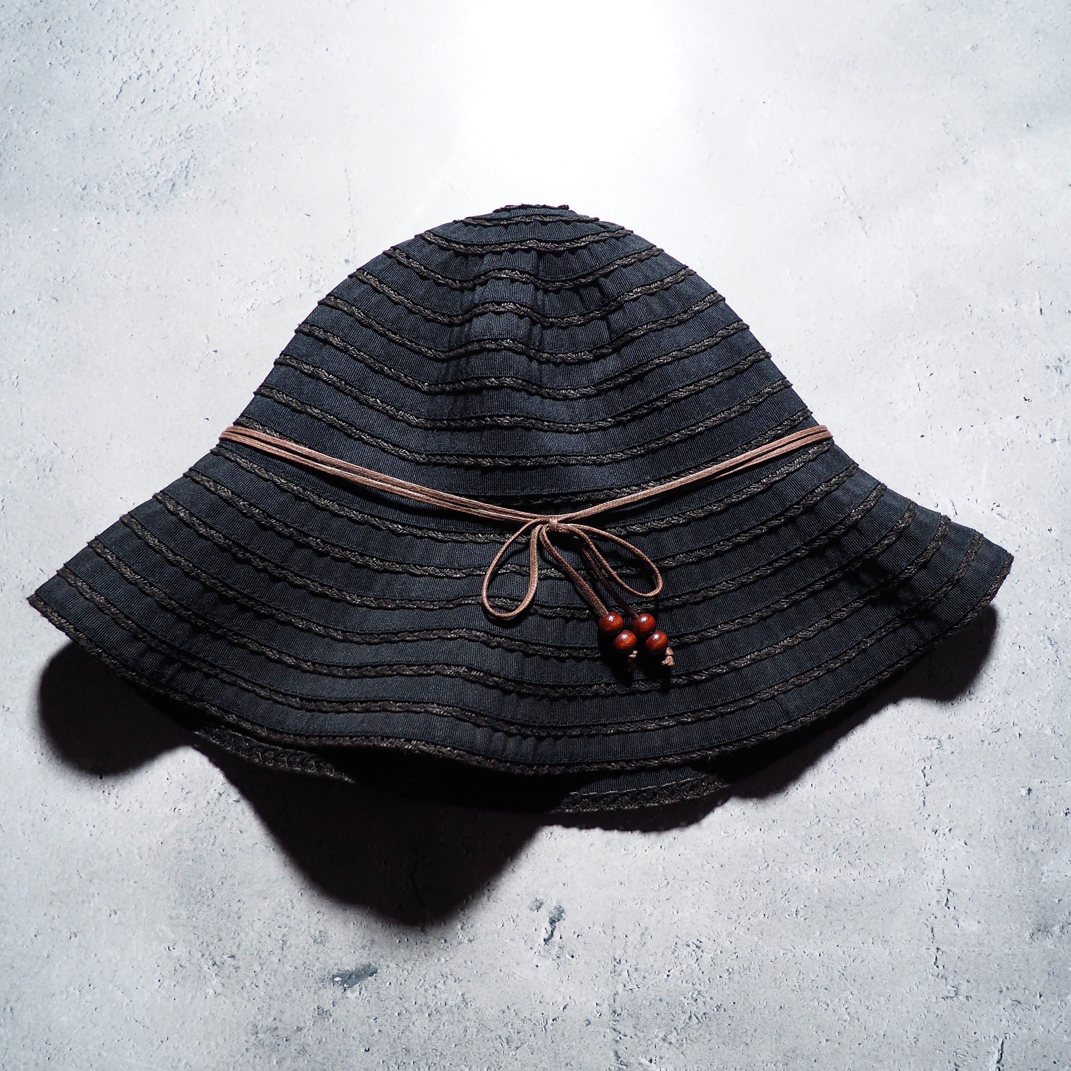 ” Y'saccs(Yohji Yamamoto) ” Black mode Yarn-dyed Bucket hat