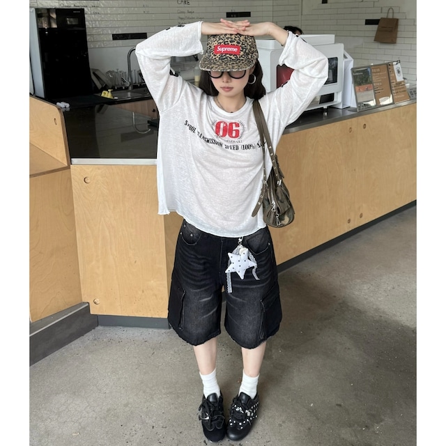 ビッグナンバリンググラフィックルーズフォルムTシャツ 1col R02472