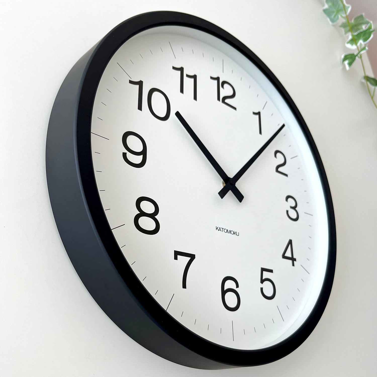 KATOMOKU muku clock 16 LL ブラック km-116BK 掛け時計 | 加藤木工