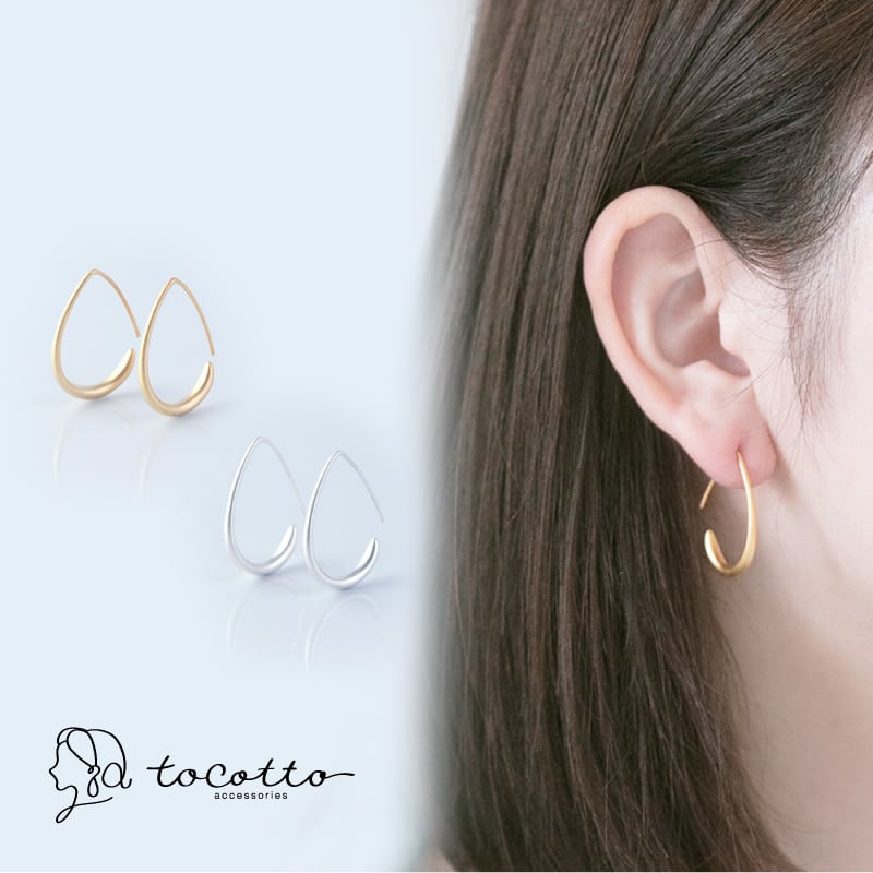 ピアス レディース 大きめ フープ ピアス 金属アレルギー ニッケルフリー 韓国ピアス ギフト【tocotto】(トコット)【公式】ピアス レディース 韓国ピアス ピアス 20代 ピアス 30代 ピアス 40代 【tw-dpp-568】【ピアス】バレンタイン ホワイトデー