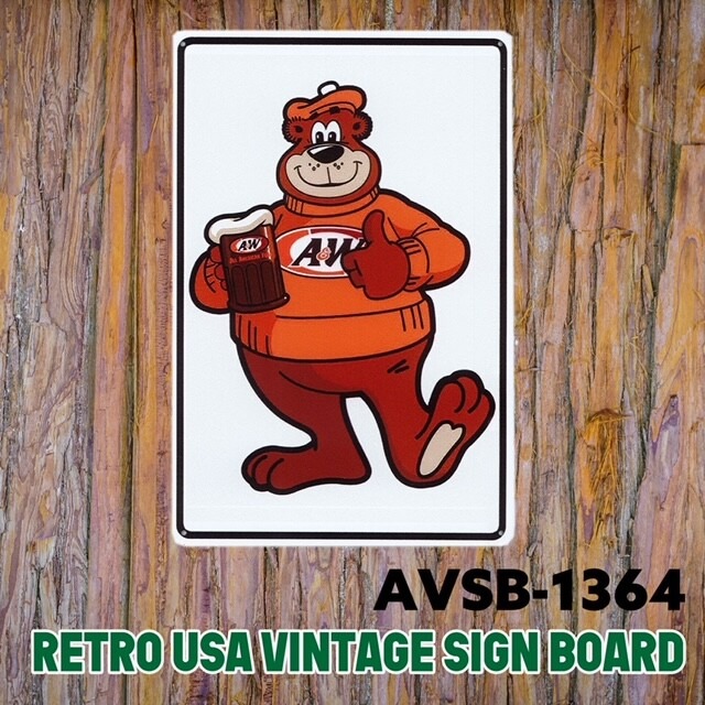 アメリカンサインボード /  ブリキ看板 アメリカン雑貨 A&W ベアー