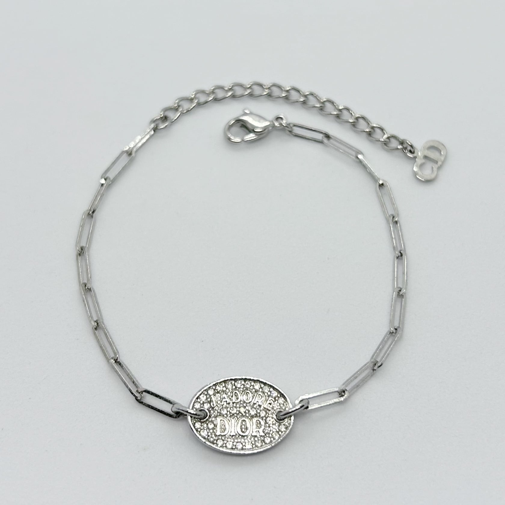 B6012】Christian Dior logo rhinestone bracelet/クリスチャン