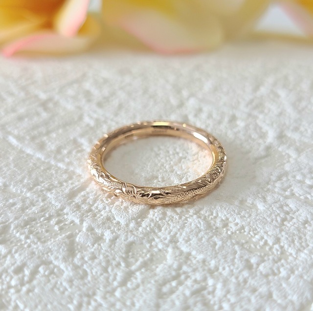 丸みのベーシックハワイアンリング?ピンクゴールド 《送料無料》