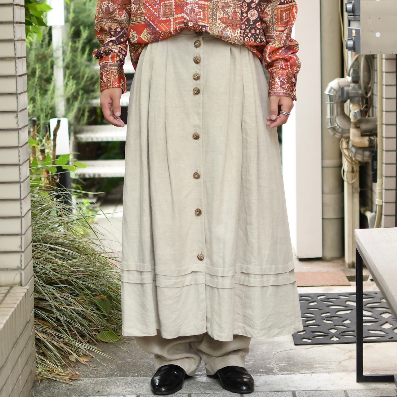 tyrolean linen skirt ivory