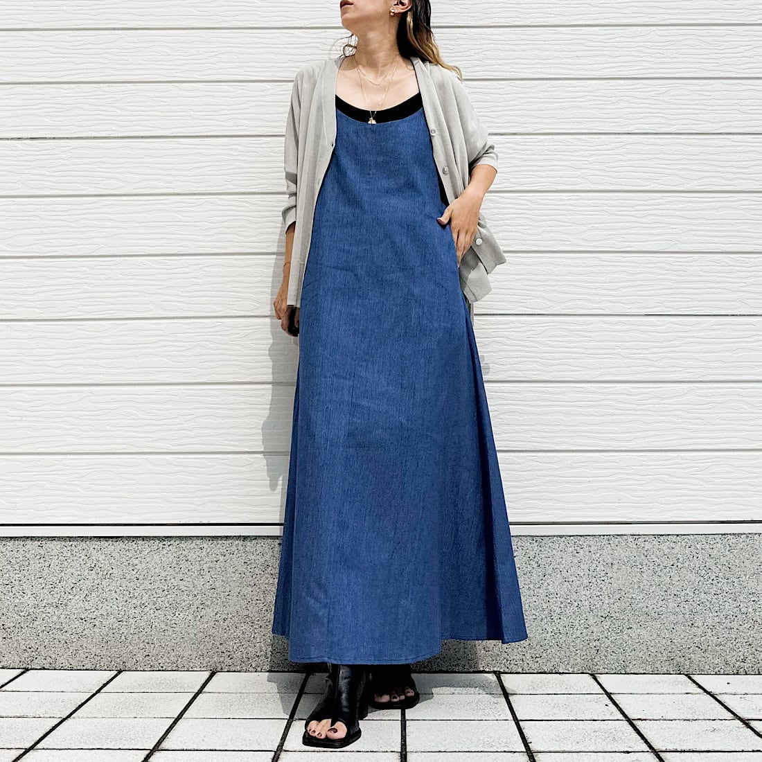 秋はレイヤードで＊WEB限定】デニムキャミワンピース | Q♡公式