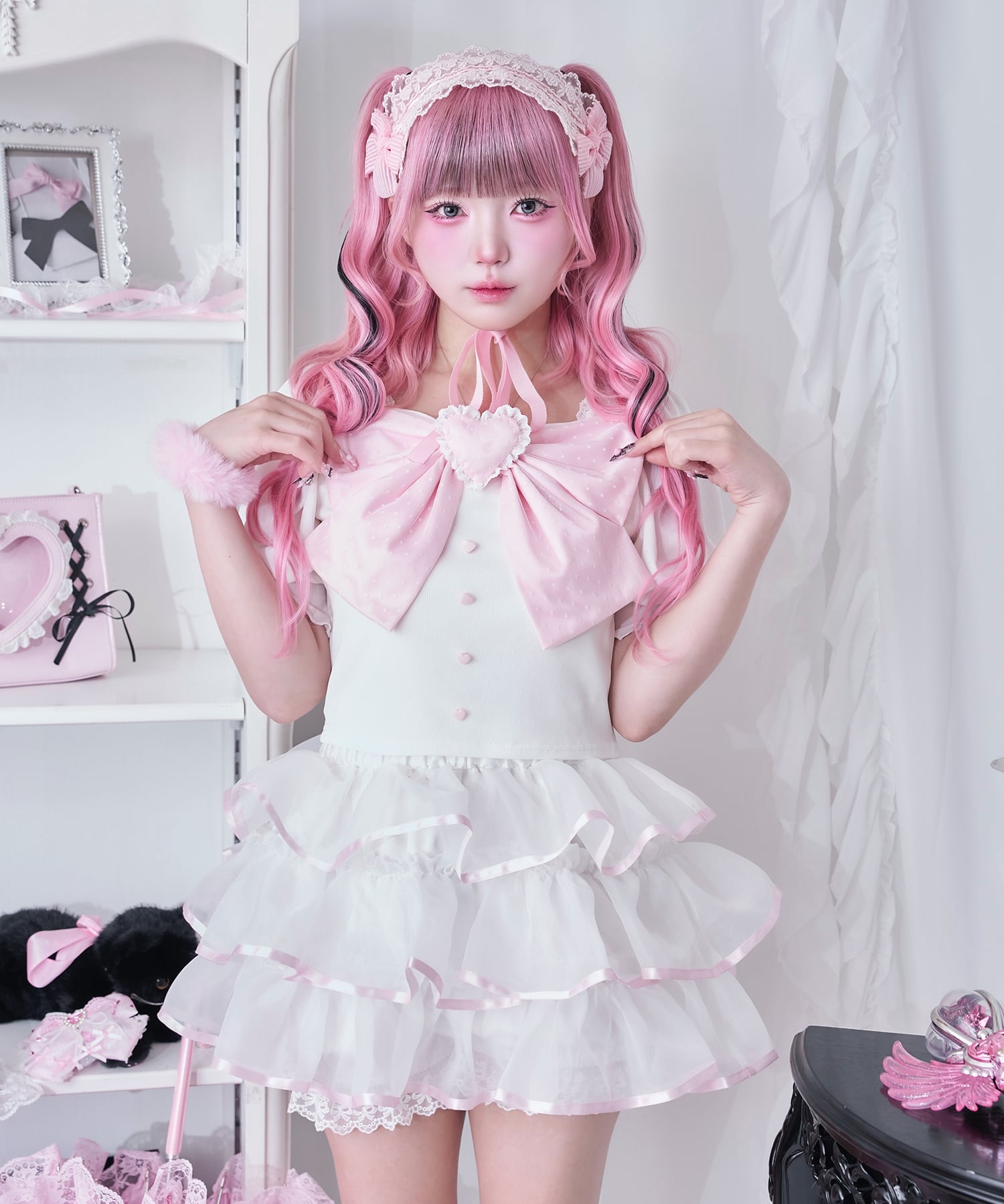 4/19まで＊ 新品 ＊ Magia Charm リボンパフスリーブカットソー ℳ𝒶𝑔𝒾𝒶 𝒞𝒽𝒶𝓇𝓂｜.⋆𝜗𝜚 いちばんかわいい自分になれる、魔法の