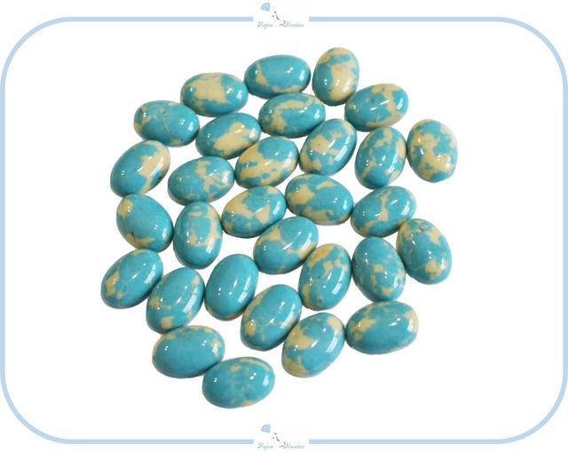 IM273-4 ストーン フラット パーツ 1個売り カボション ターコイズブルー ハンドメイド 手芸 海外インポート リメイク アレンジ