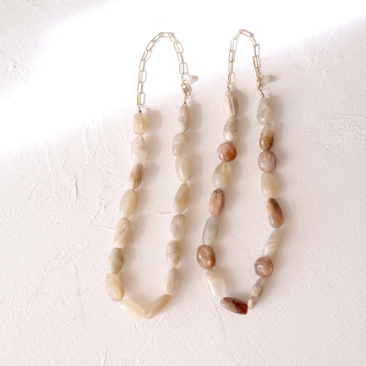 Moonstone × Sunstone Necklace/ムーンストーンネックレス(Brown)