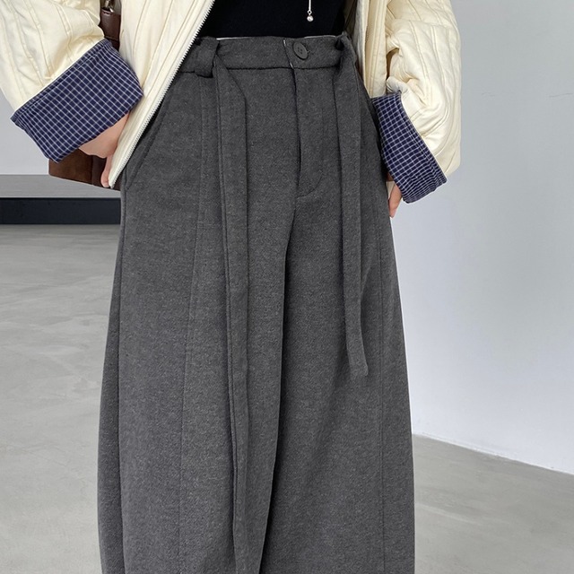 belted wide-leg pants　J00327