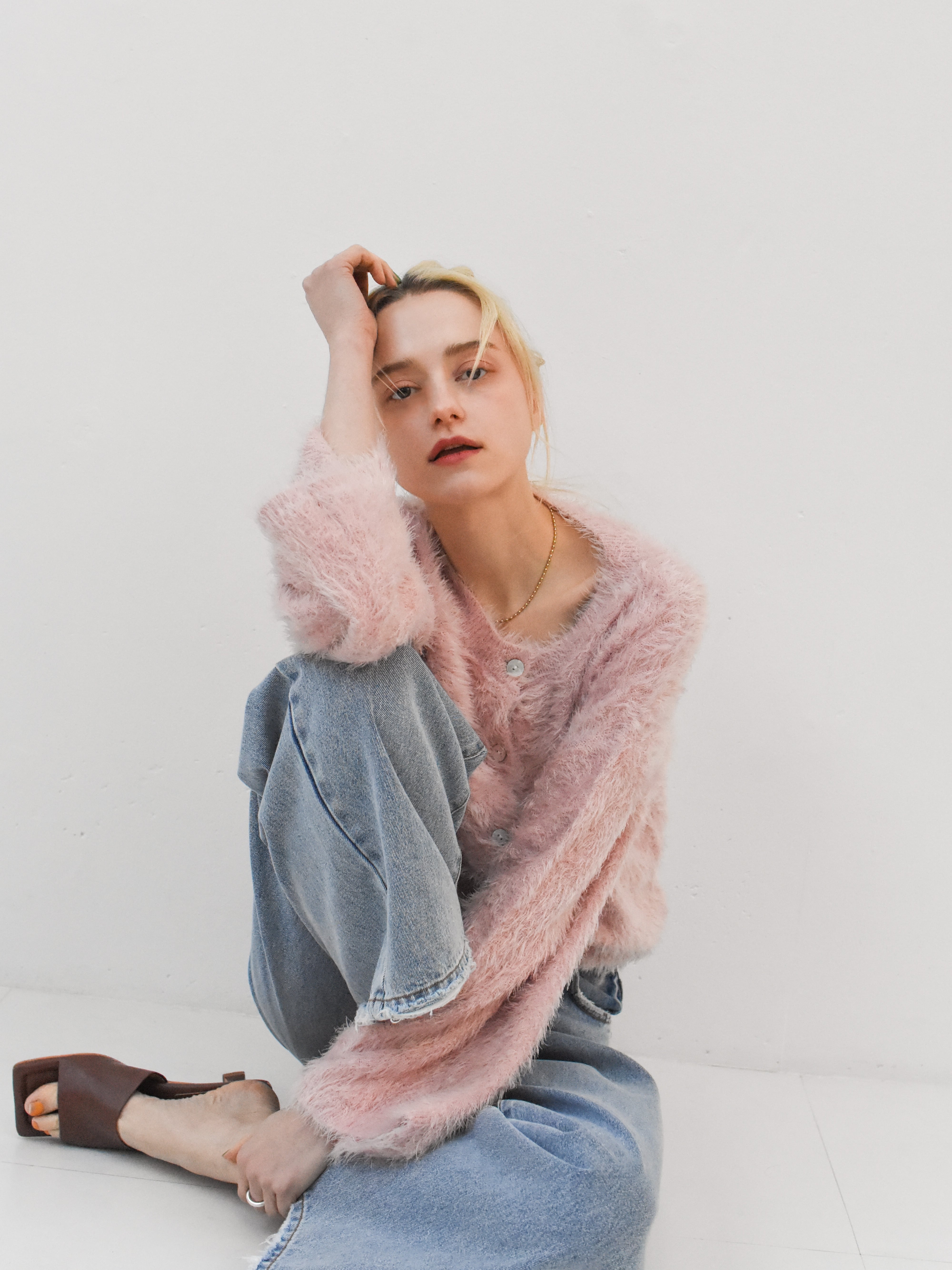 feather knit cardigan（baby pink） | Cara by Katrin TOKYO