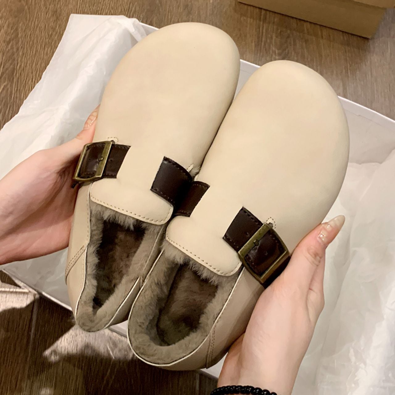 あったか裏ボア付き ソフトモカシューズ Ln00396