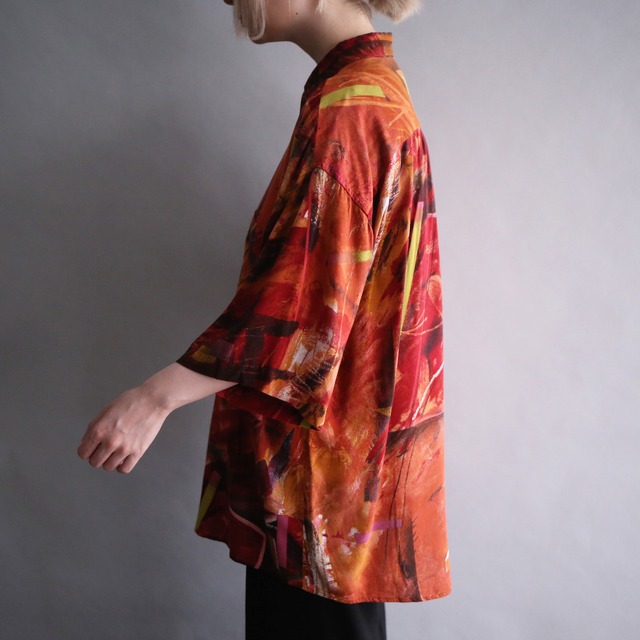 "夕焼け" good coloring art pattern loose h/s shirt