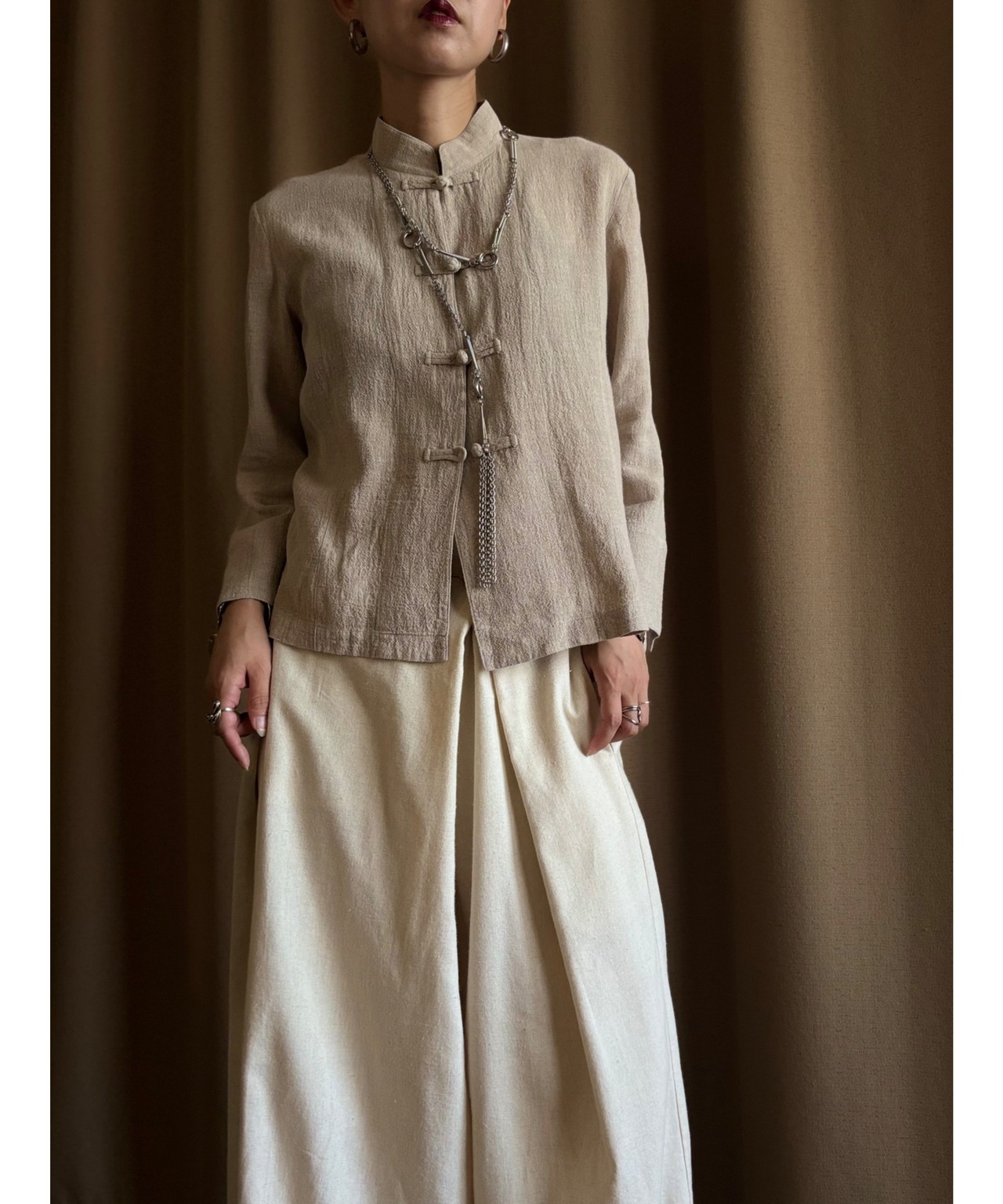 L'EQUIPE YOSHIE INABA linen shirt-4878-9