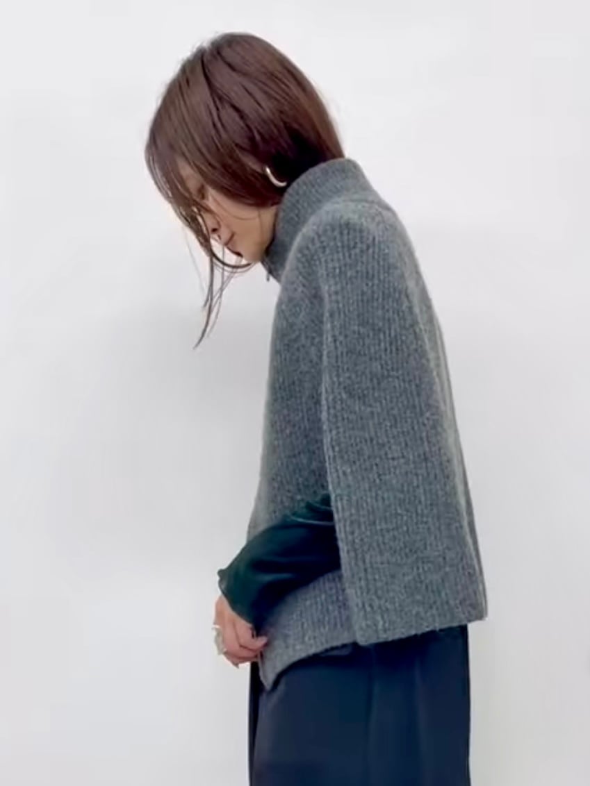 送料無料】CLOCHE(クロッシェ)ケープニット ジップ ケープ 45285591 