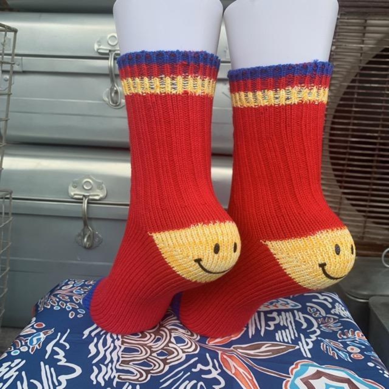 TOPANGA SOCKS　Lady's 　スマイルソックス　レッド