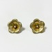 Vintage Gold Tone Metal Flower Earrings